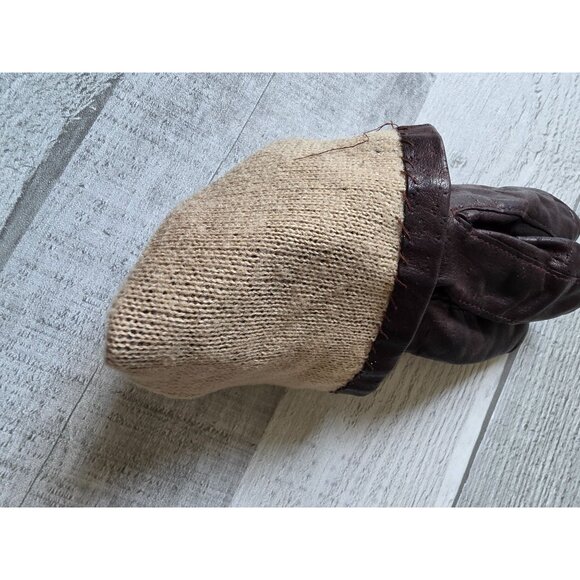 Vintage Brown Leather Gloves Fully Lined Size 7 - Picture 4 of 4